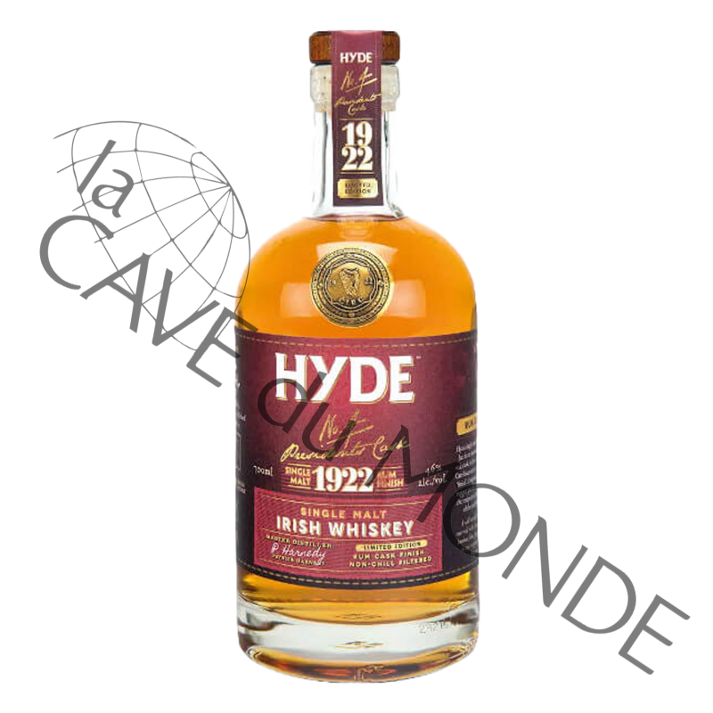 Whisky Irlandais Hyde N°4 Single Malt 6 ans Finish Rhum 46° 70CL