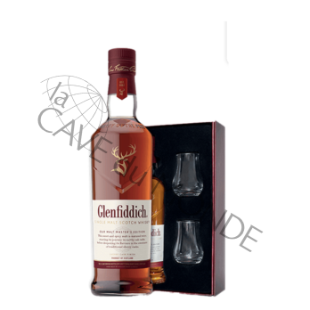 Coffret Whisky Speyside Glenfiddich Malt Master + 2 Verres 43° 70cl