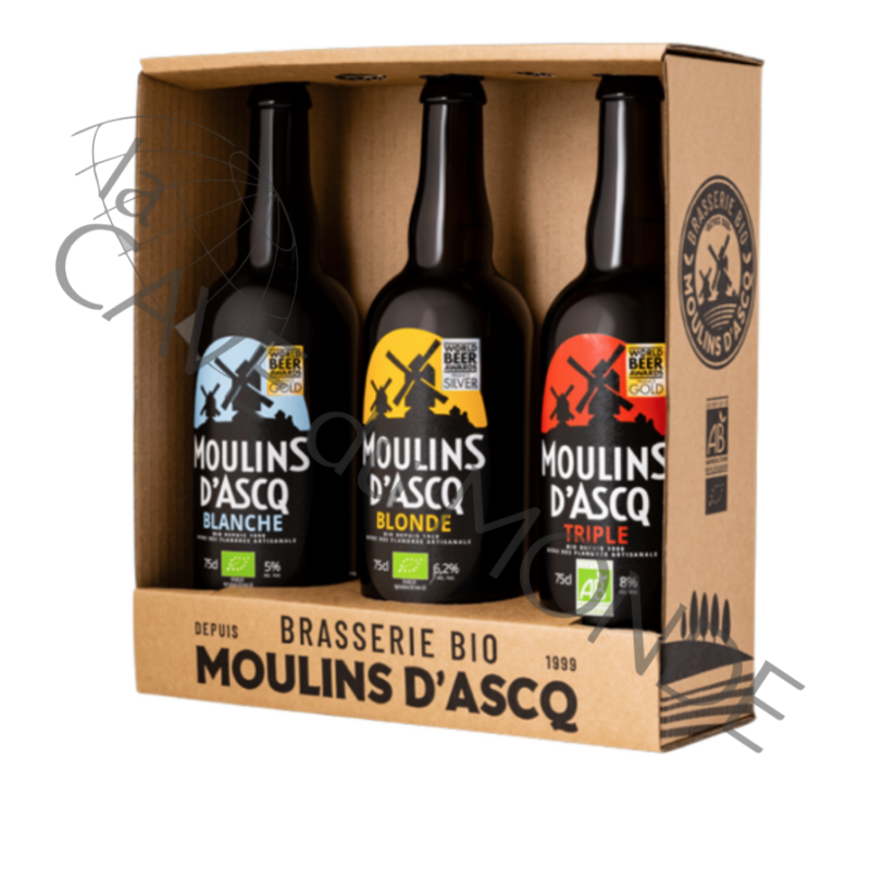 Coffret 3x75cl Bière Moulins d'Ascq BIO SERIE MILL