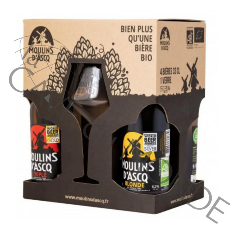 Coffret Découverte SERIE MILL 4x33cl  + 1 verre